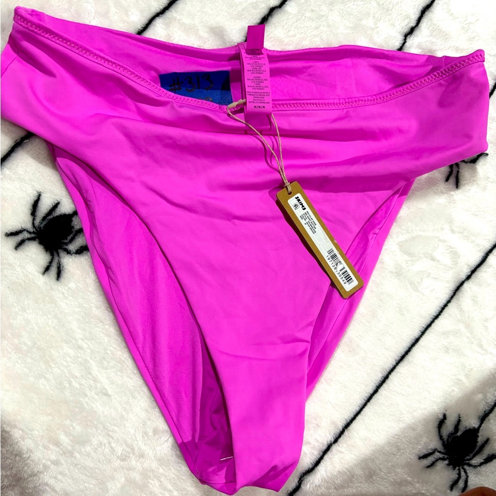 Skims neon orchid bikini mid waist bottoms NWT